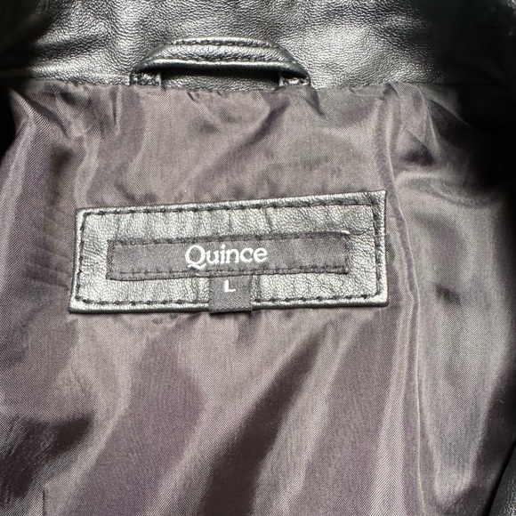 Quince 100% Leather Motorcycle Jacket, black, women’s large - Picture 5 of 5